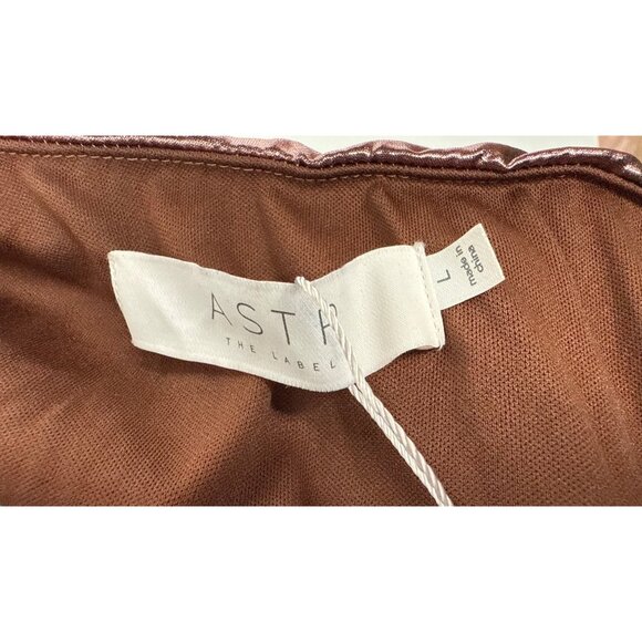 ASTR the Label Women's Paulette Mini BodyCon Dress, Bronze Size L - Picture 10 of 13